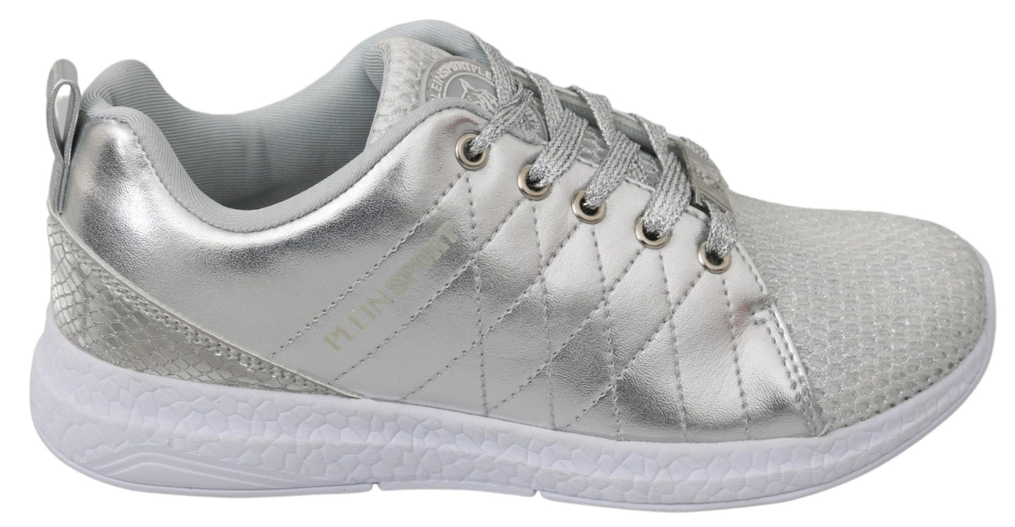 Philipp Plein Gisella Silver Polyester Sneakers