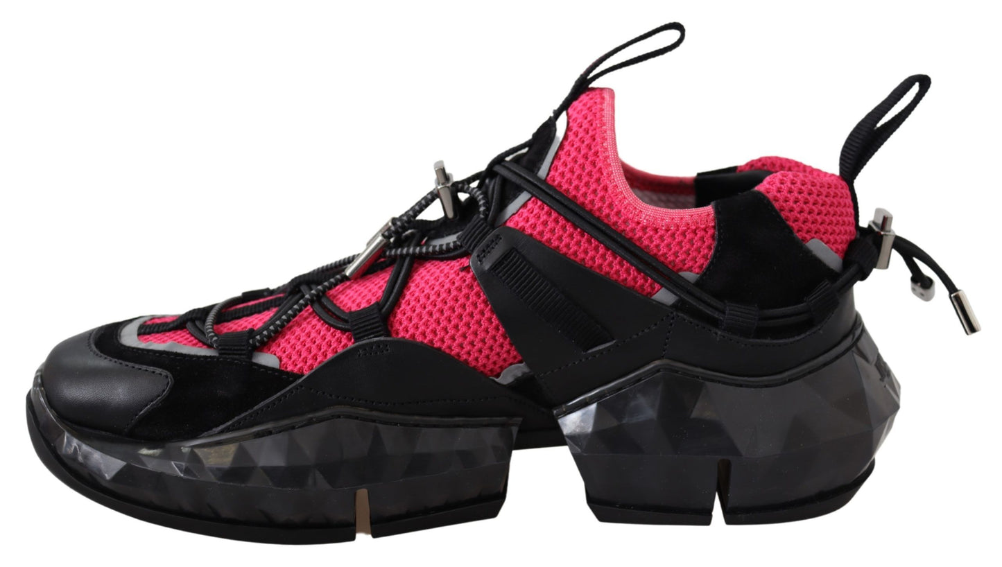 Electric Elegance Leather Mesh Sneakers - Premium Designer Footwear