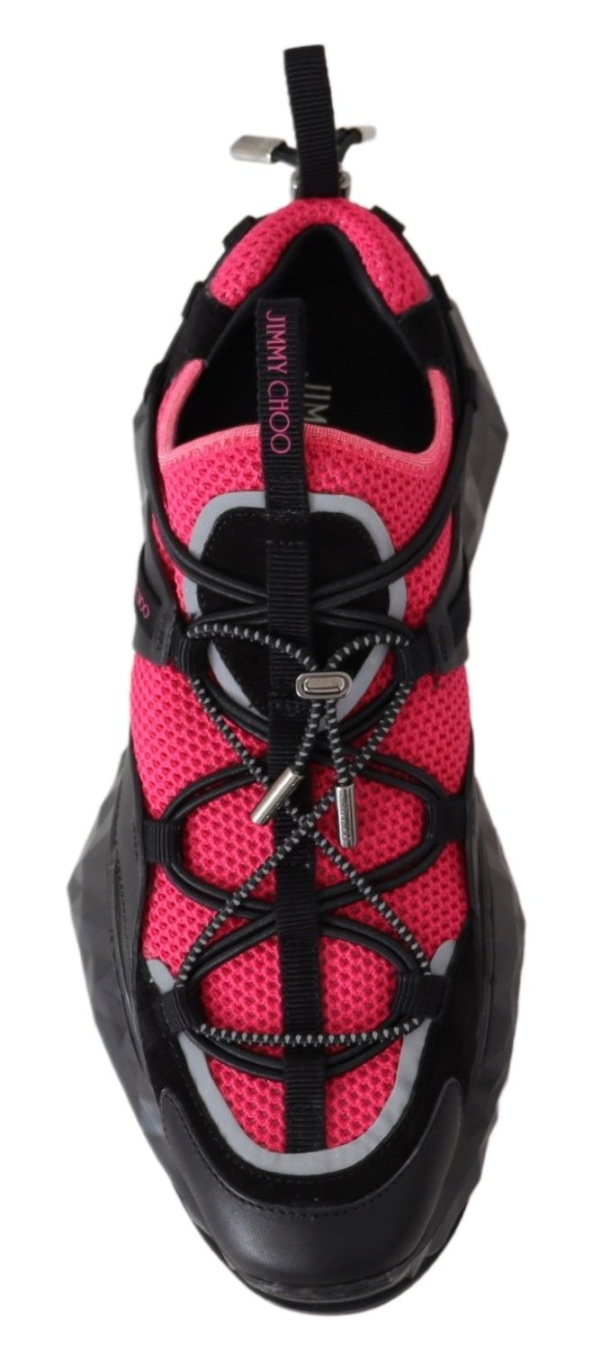 Electric Elegance Leather Mesh Sneakers - Premium Designer Footwear