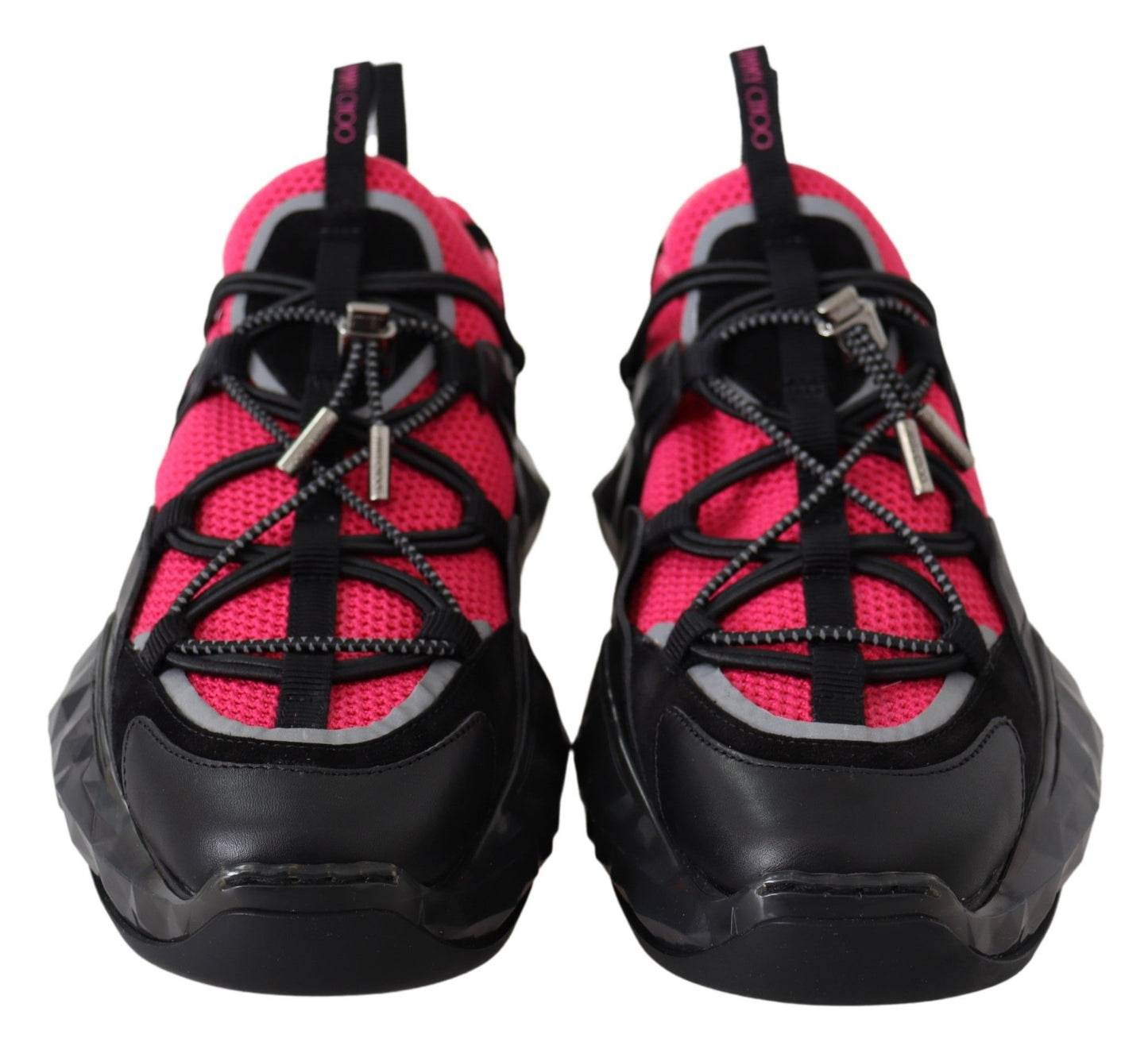 Electric Elegance Leather Mesh Sneakers - Premium Designer Footwear