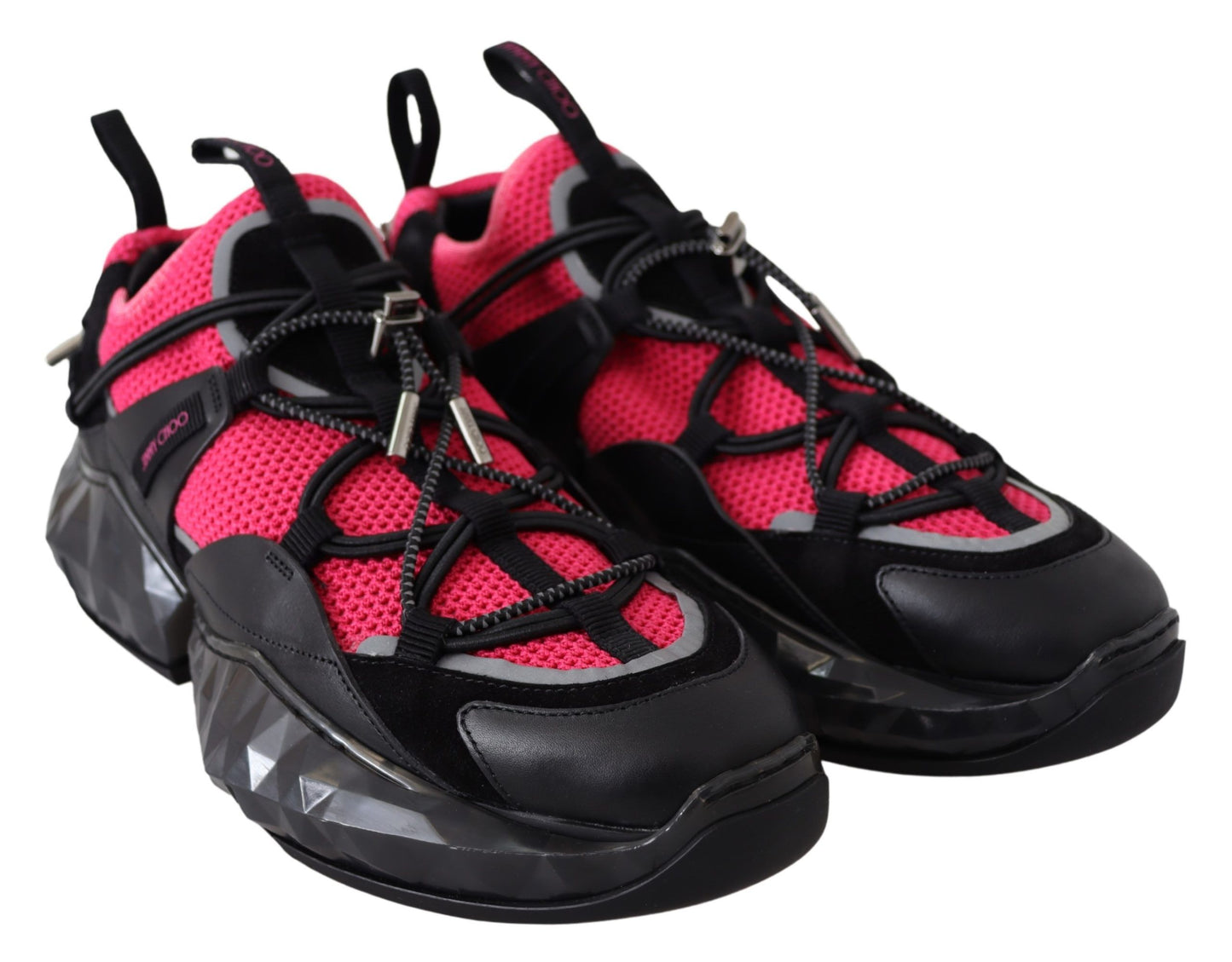 Electric Elegance Leather Mesh Sneakers - Premium Designer Footwear