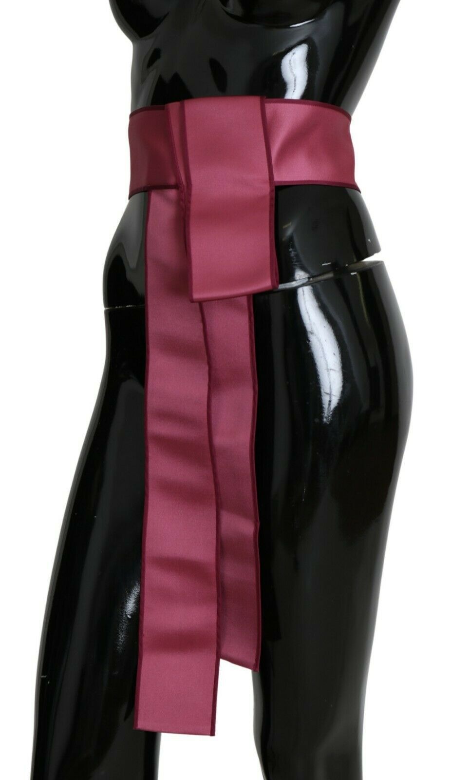 Dolce & Gabbana Pink 100% Silk 3-Button Closure Wide Waist Belt