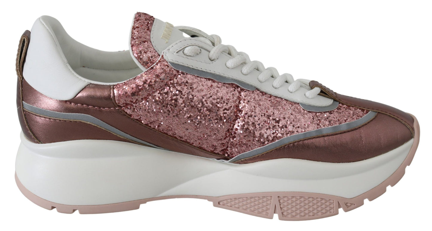 Glitter Sneakers - Pink Candyfloss Leather with Sparkle Detail