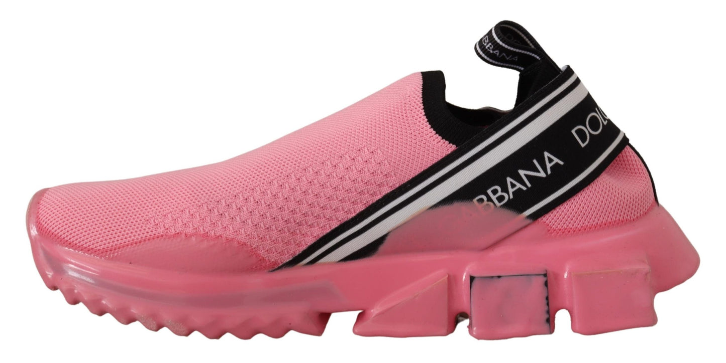 Dolce & Gabbana Pink Low-Top Slip-On Casual Sorrento Sneakers