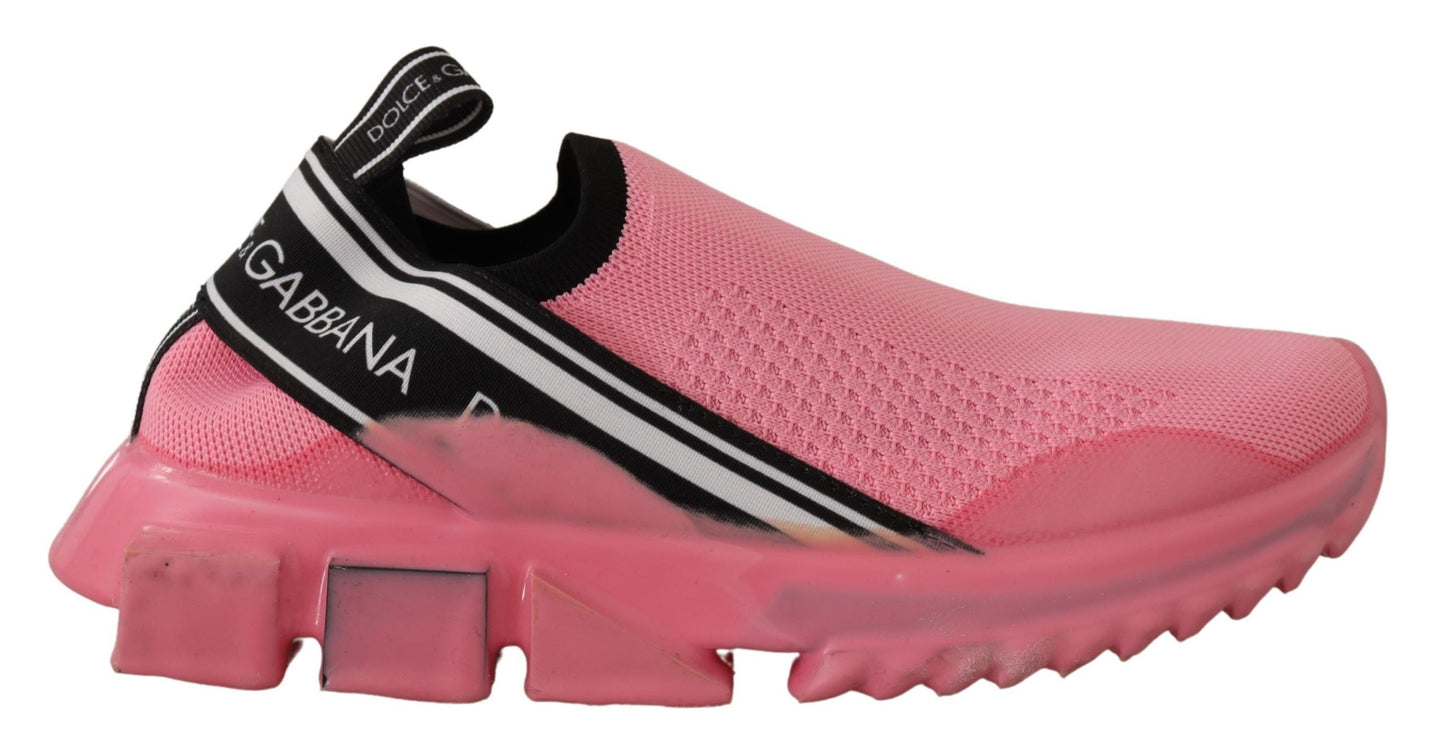 Dolce & Gabbana Pink Low-Top Slip-On Casual Sorrento Sneakers