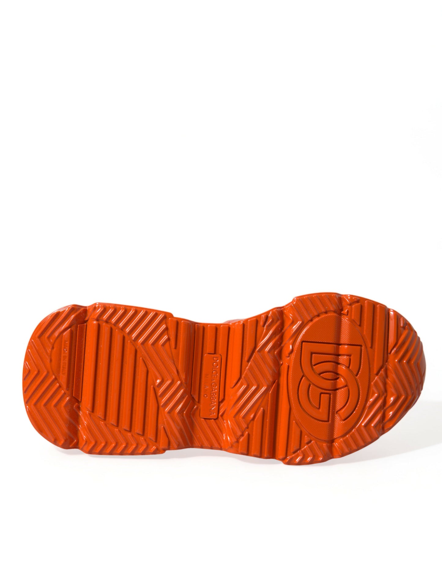 Dolce & Gabbana Orange Multi-Panel Chunky High-Top Sneakers