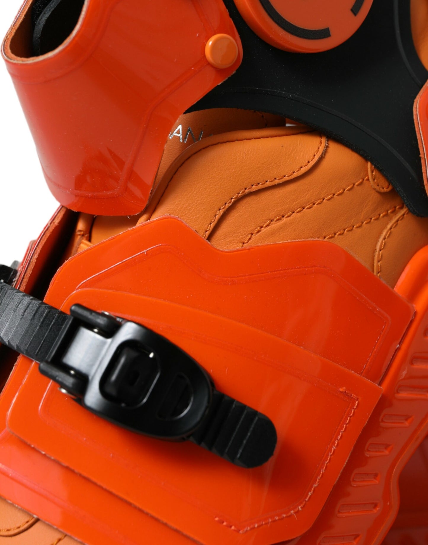 Dolce & Gabbana Orange Multi-Panel Chunky High-Top Sneakers