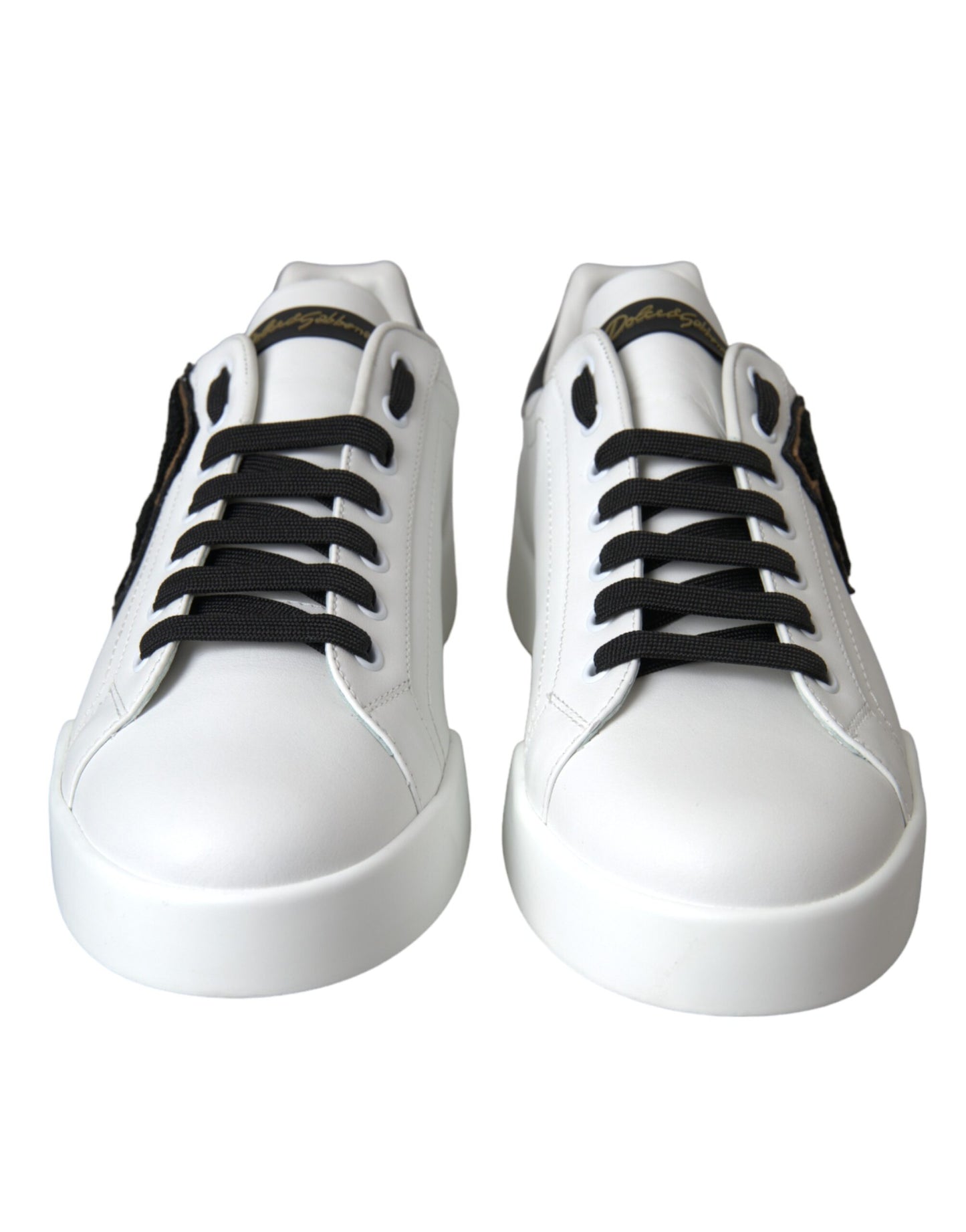 Dolce & Gabbana White Leather DG Logo Casual Low-Top Sneakers