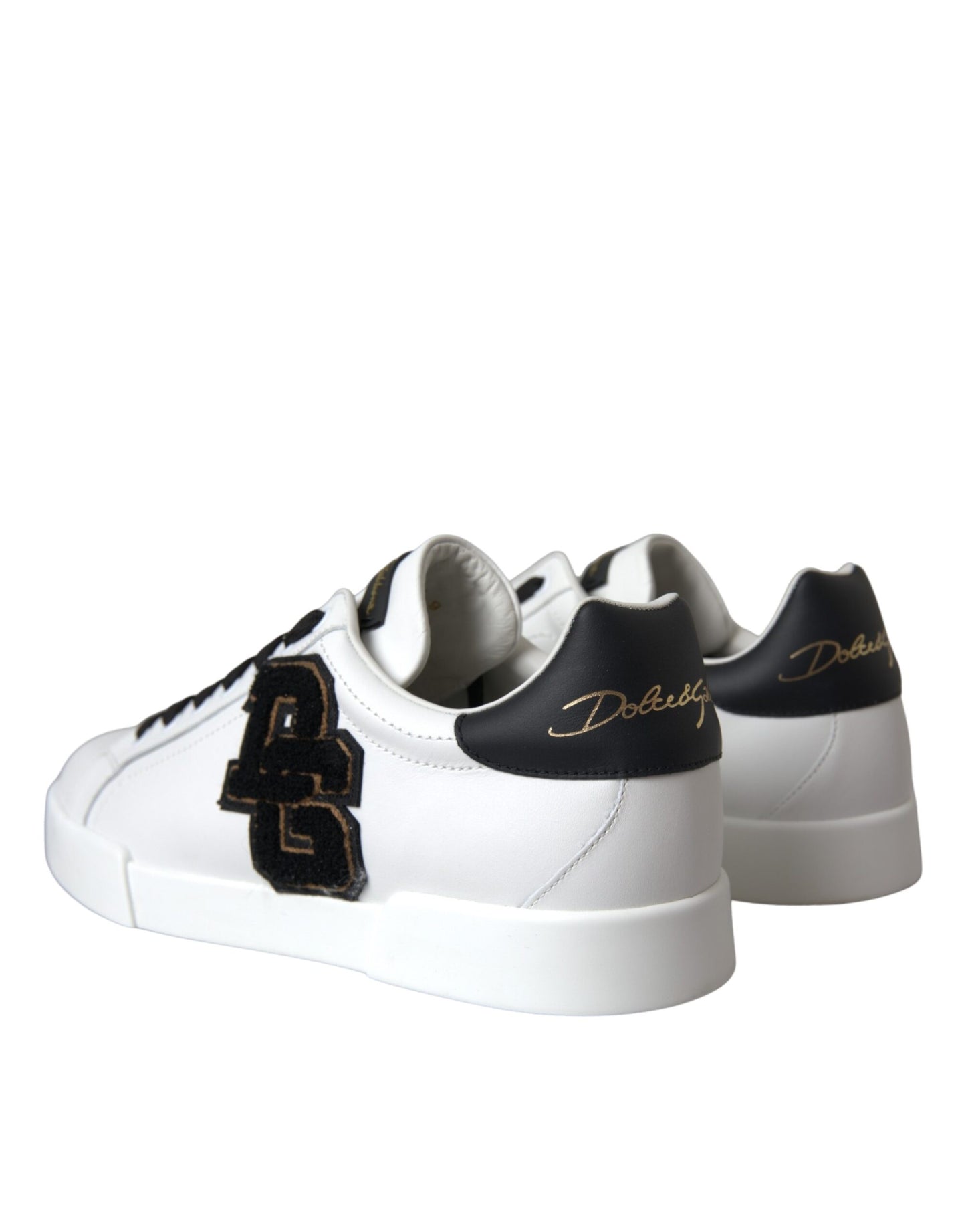 Dolce & Gabbana White Leather DG Logo Casual Low-Top Sneakers