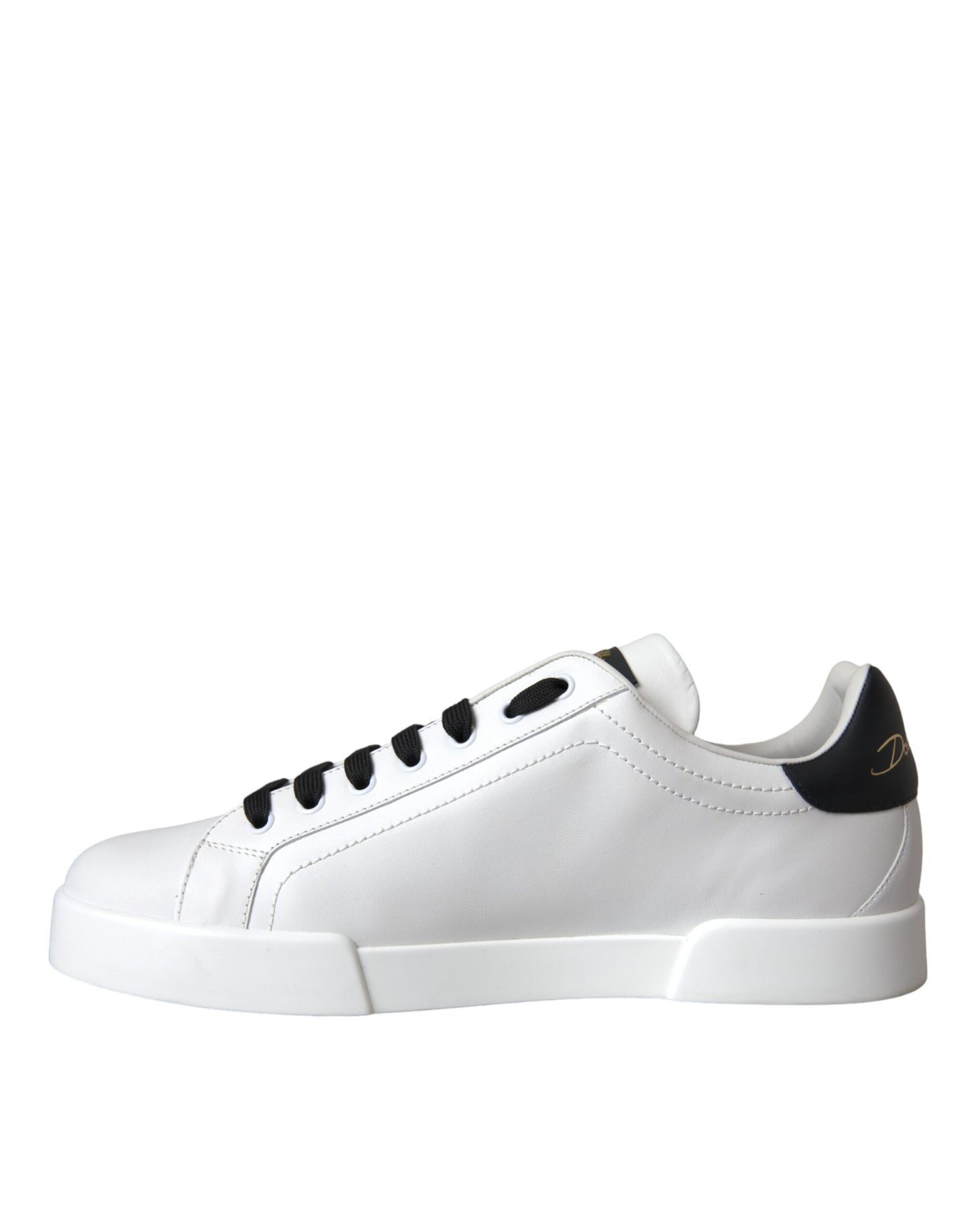 Dolce & Gabbana White Leather DG Logo Casual Low-Top Sneakers