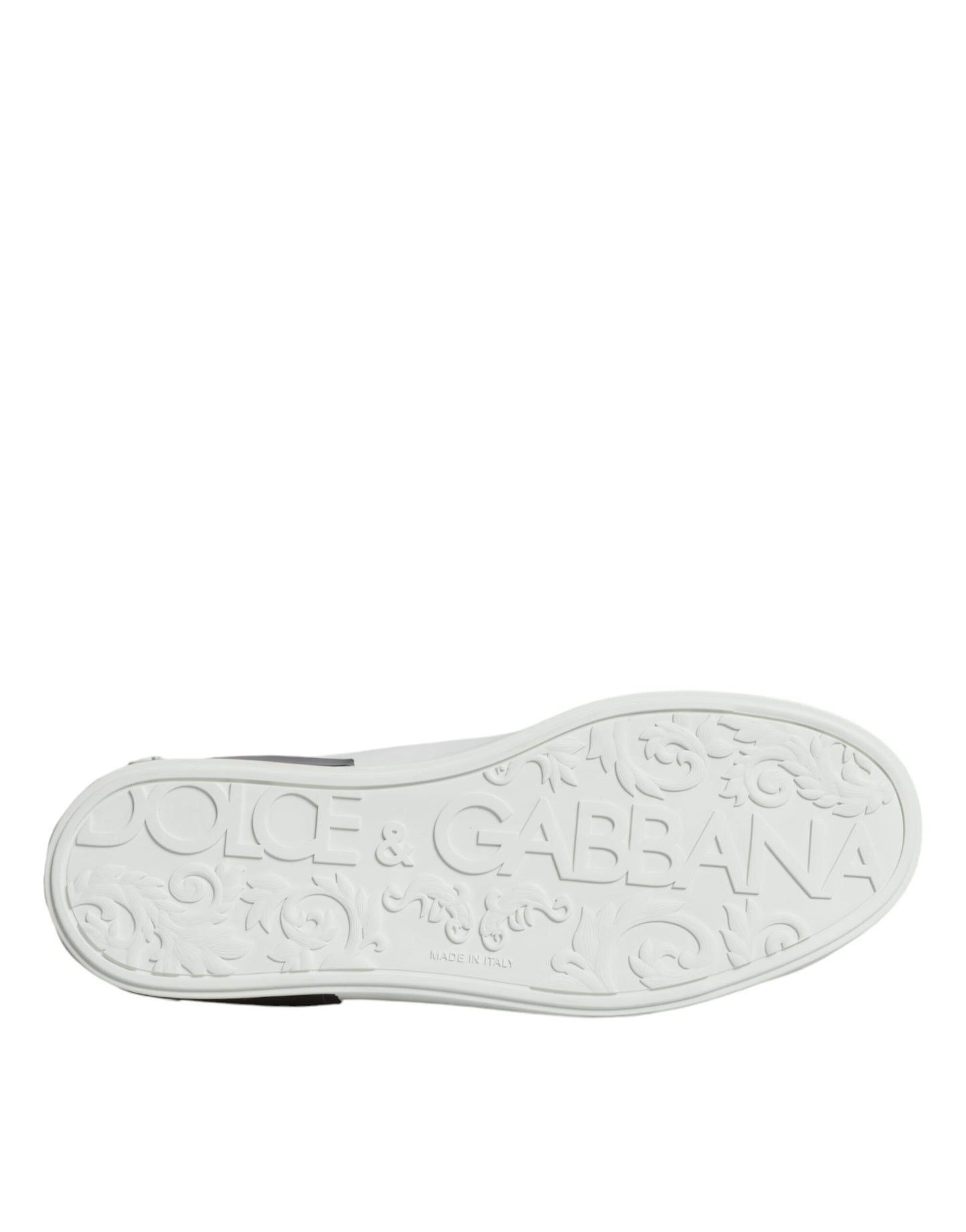 Dolce & Gabbana White Leather Logo Portofino Sneakers