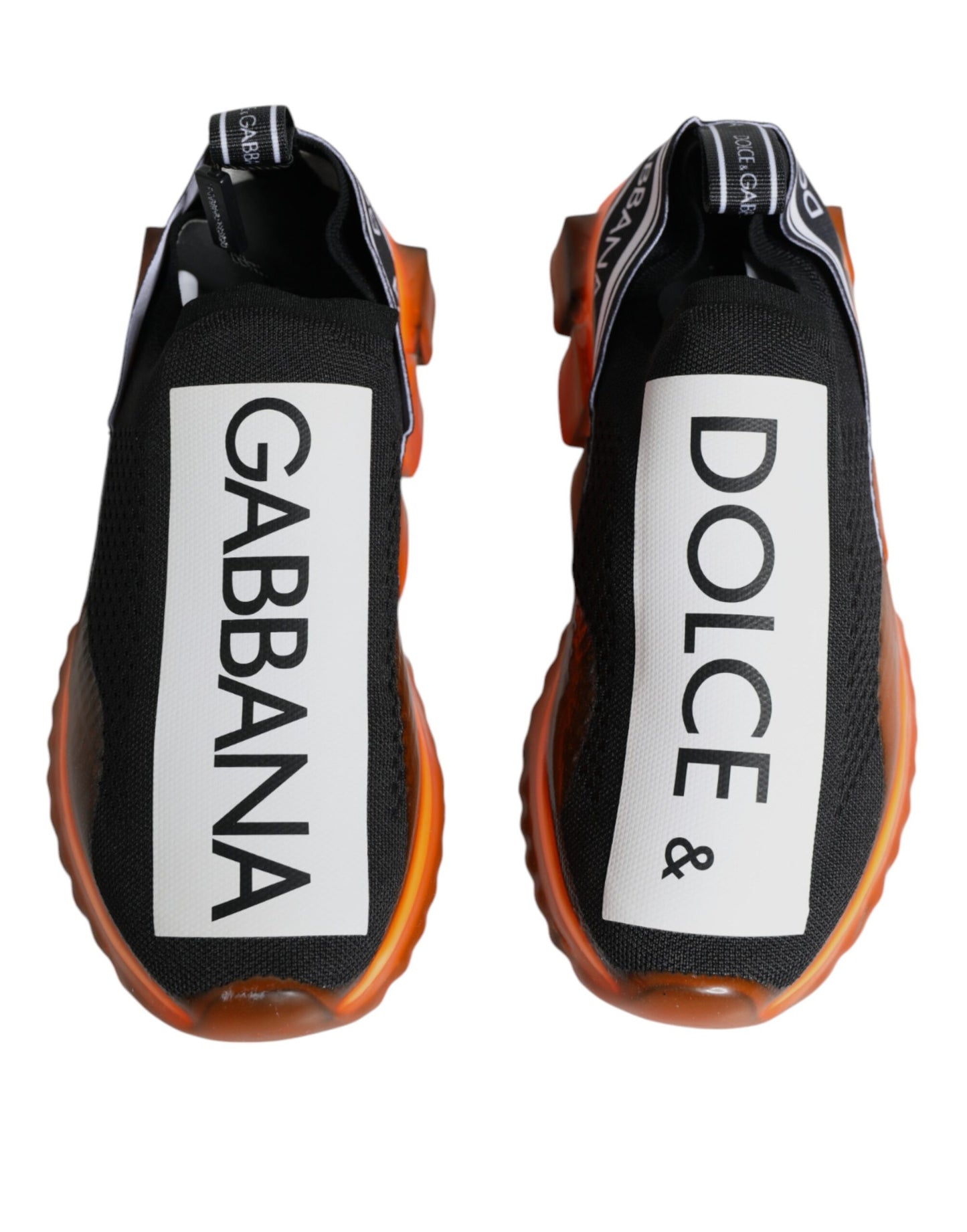 Dolce & Gabbana Black Orange Sorrento Slip-On Sneakers