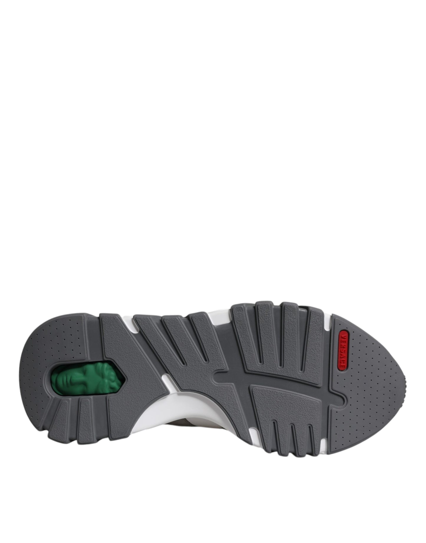Versace Grey Leather Neoprene Chunky Low Top Squalo Sneakers