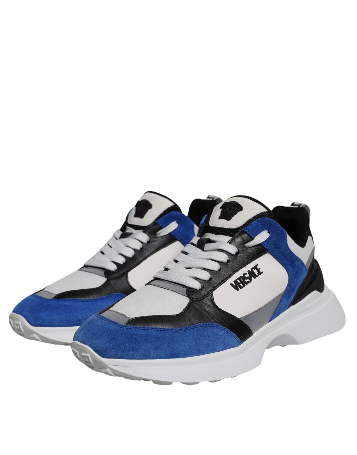 Versace Multicolor Canvas Quad Fabric Medusa Low Top Sneakers