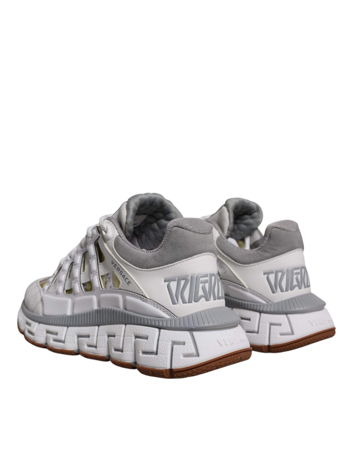 Versace White Trigreca Barocco Print Low Top Sneakers
