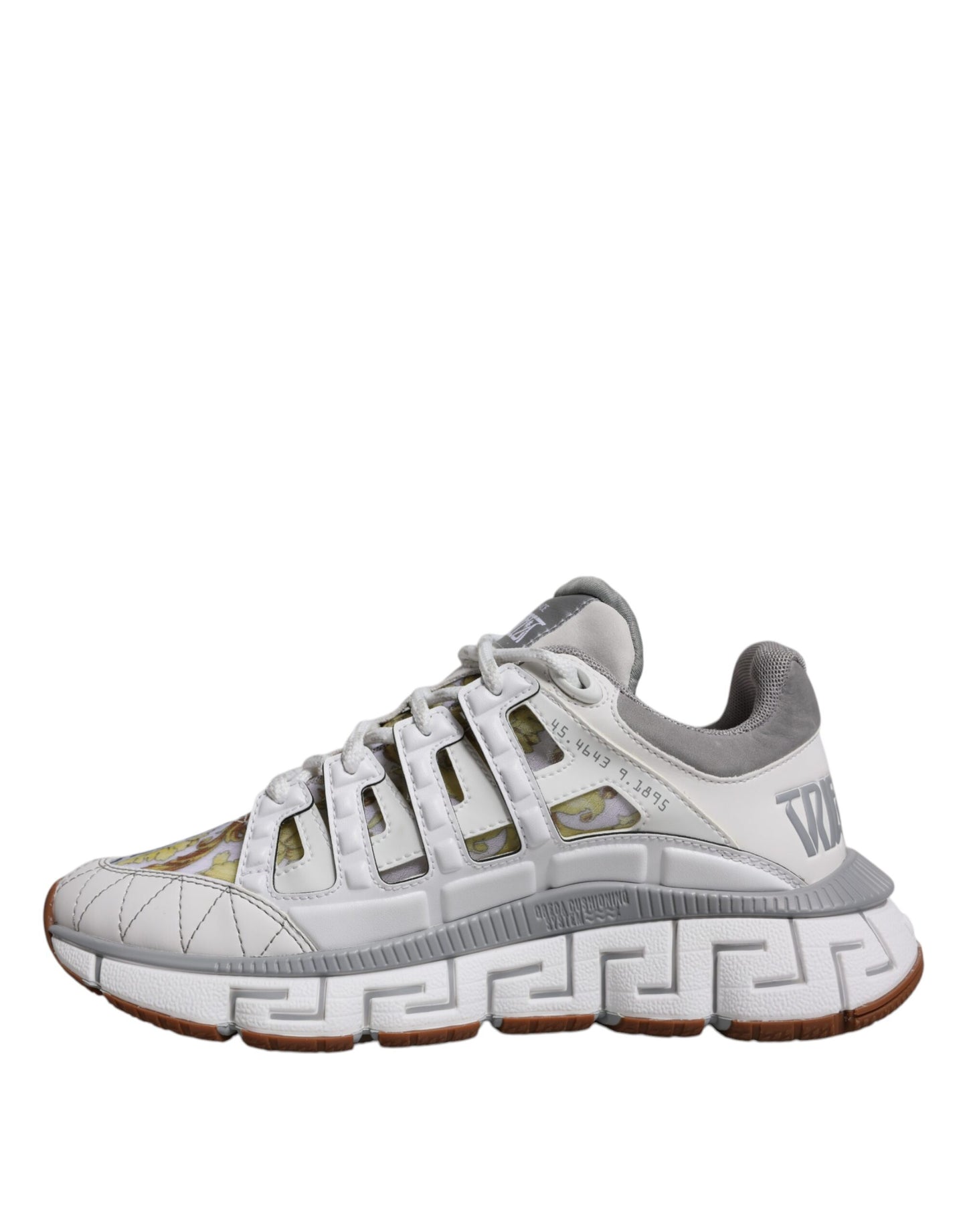 Versace White Trigreca Barocco Print Low Top Sneakers