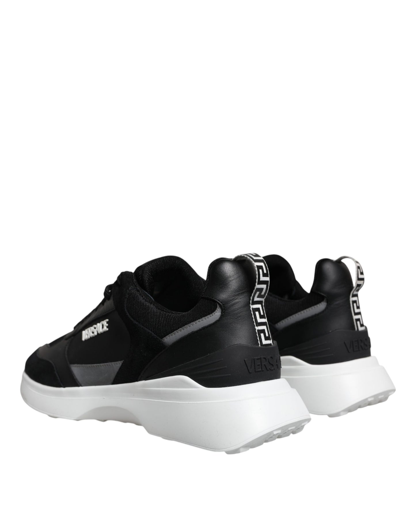 Versace Black Canvas Quad Fabric Medusa Low-Top Sneakers
