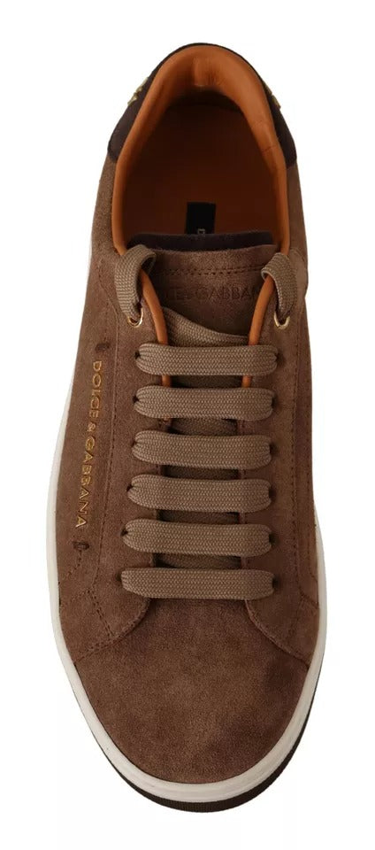 Dolce & Gabbana Brown Suede Logo Low-Top Sneakers (Men's)