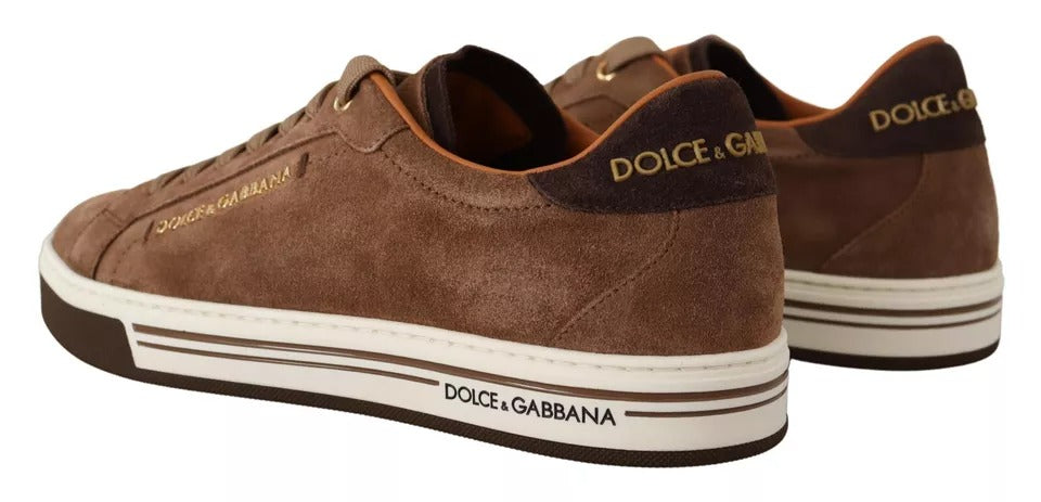 Dolce & Gabbana Brown Suede Logo Low-Top Sneakers (Men's)