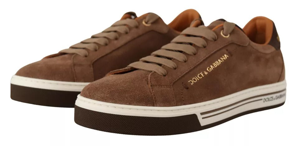 Dolce & Gabbana Brown Suede Logo Low-Top Sneakers (Men's)