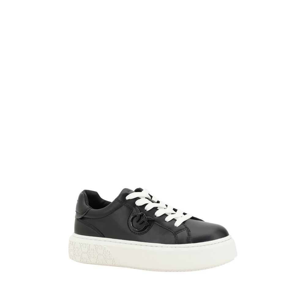 Yoko Platform Sneakers - Luxury Leather Lace-Up with Logo Embossed Sole