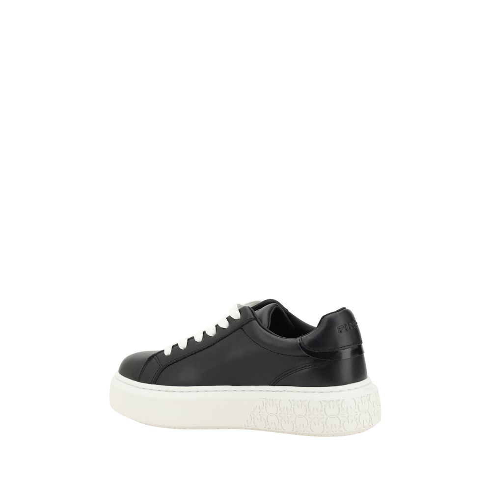 Yoko Platform Sneakers - Luxury Leather Lace-Up with Logo Embossed Sole