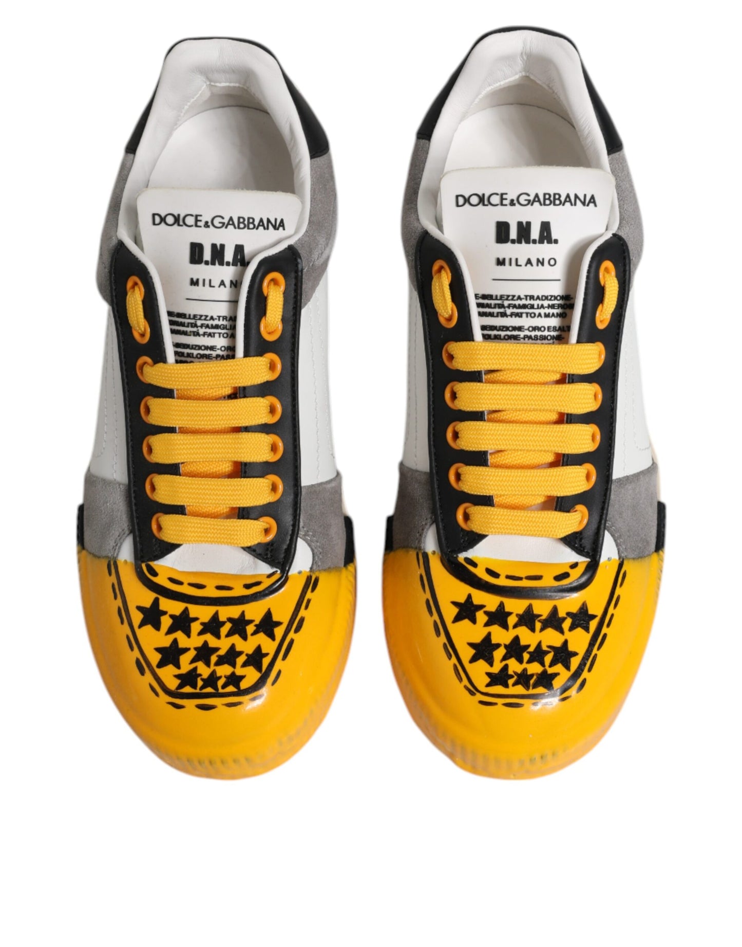 Dolce & Gabbana Multicolor Leather DNA Low Top Sneakers
