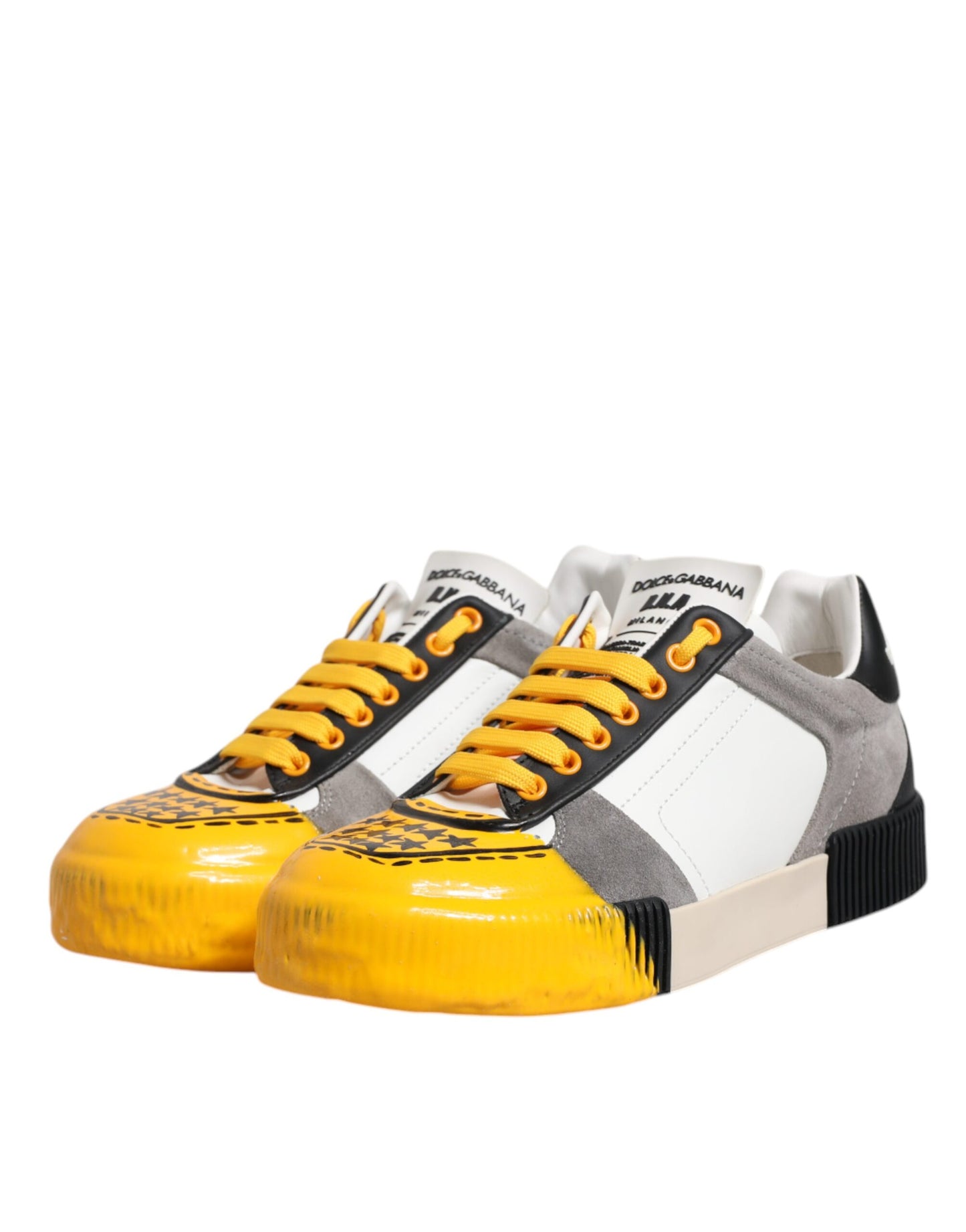 Dolce & Gabbana Multicolor Leather DNA Low Top Sneakers