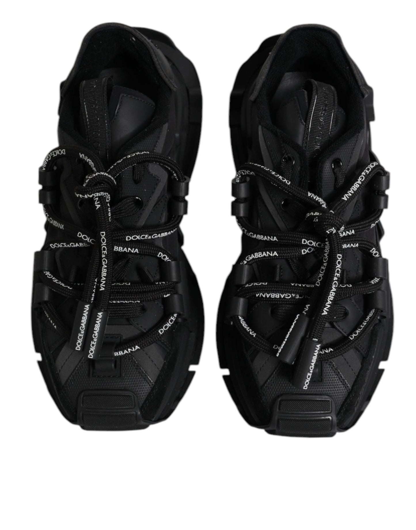 Dolce & Gabbana Black Low Top Lace-Up Sneakers