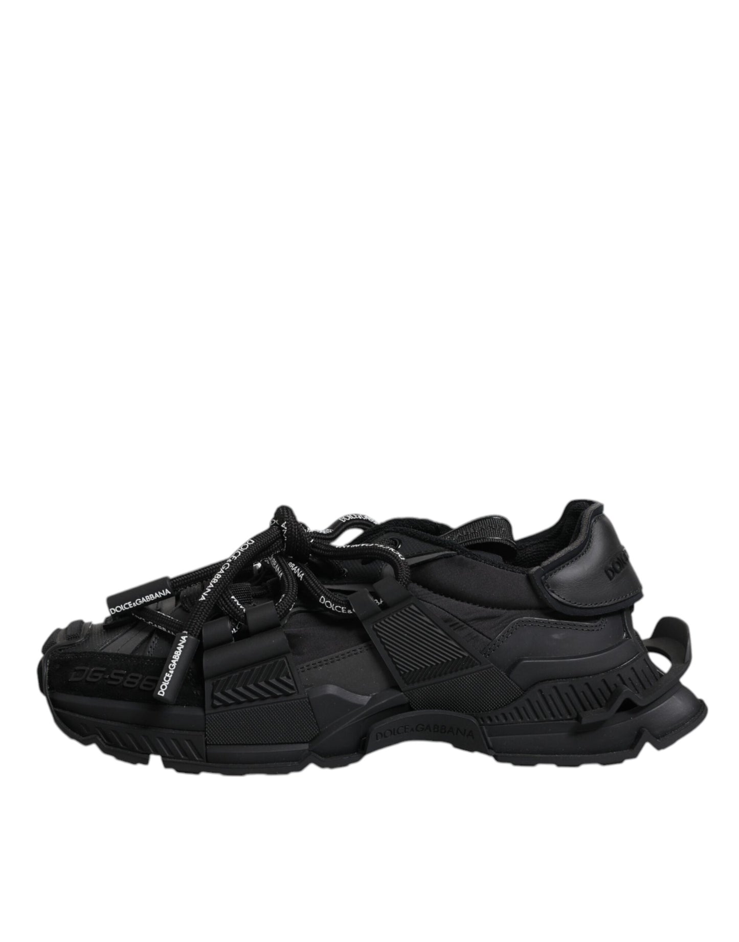 Dolce & Gabbana Black Low Top Lace-Up Sneakers