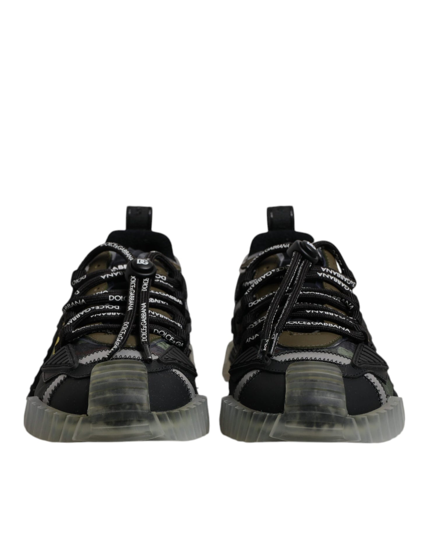 Dolce & Gabbana Black Green Camo NS1 Low-Top Sneakers