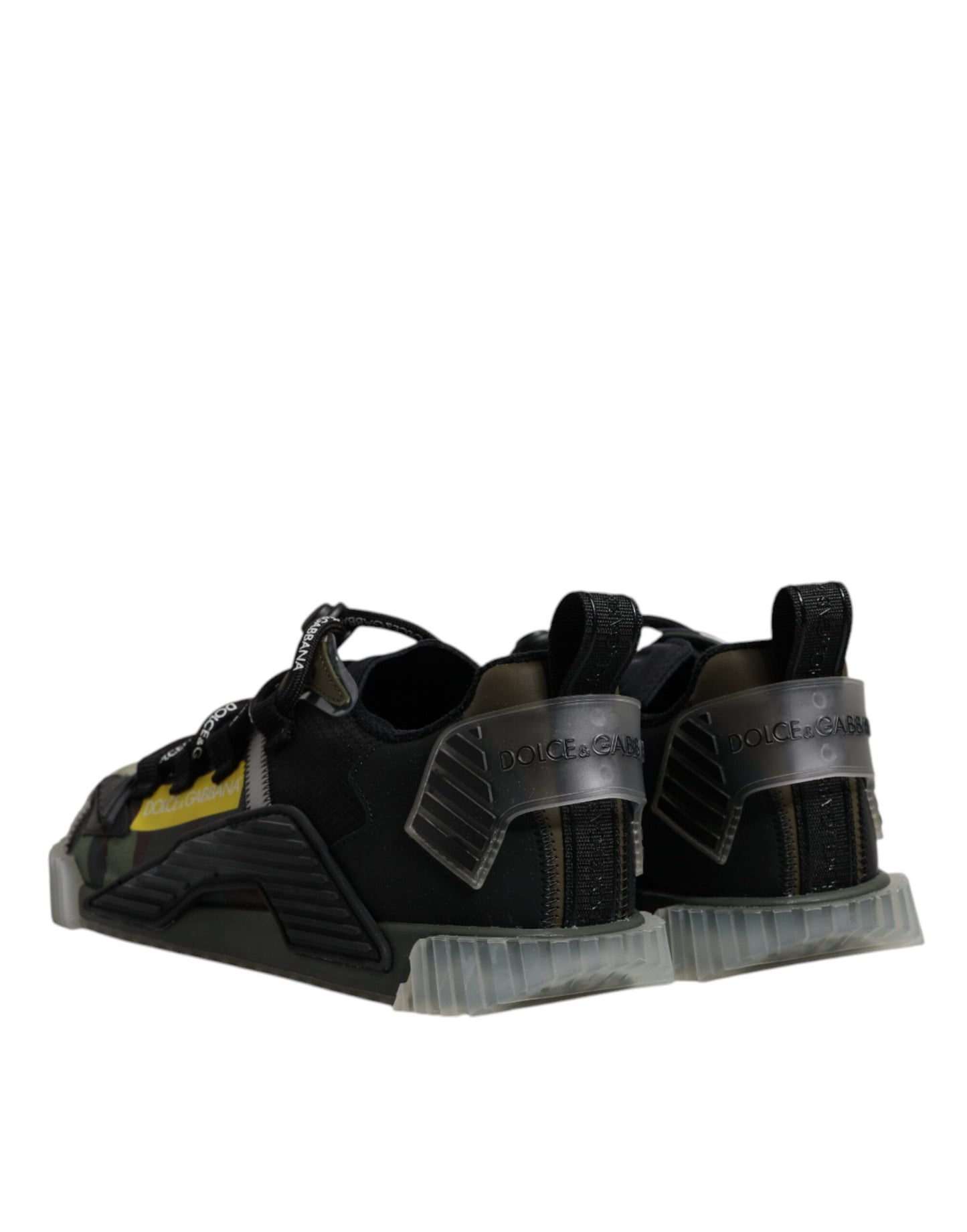 Dolce & Gabbana Black Green Camo NS1 Low-Top Sneakers