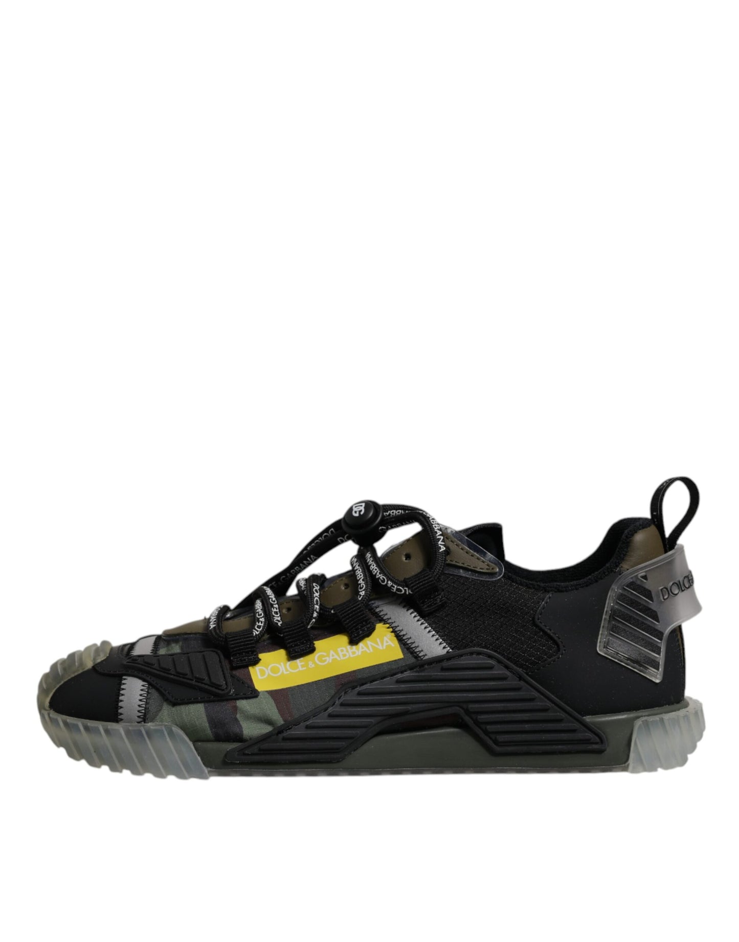 Dolce & Gabbana Black Green Camo NS1 Low-Top Sneakers