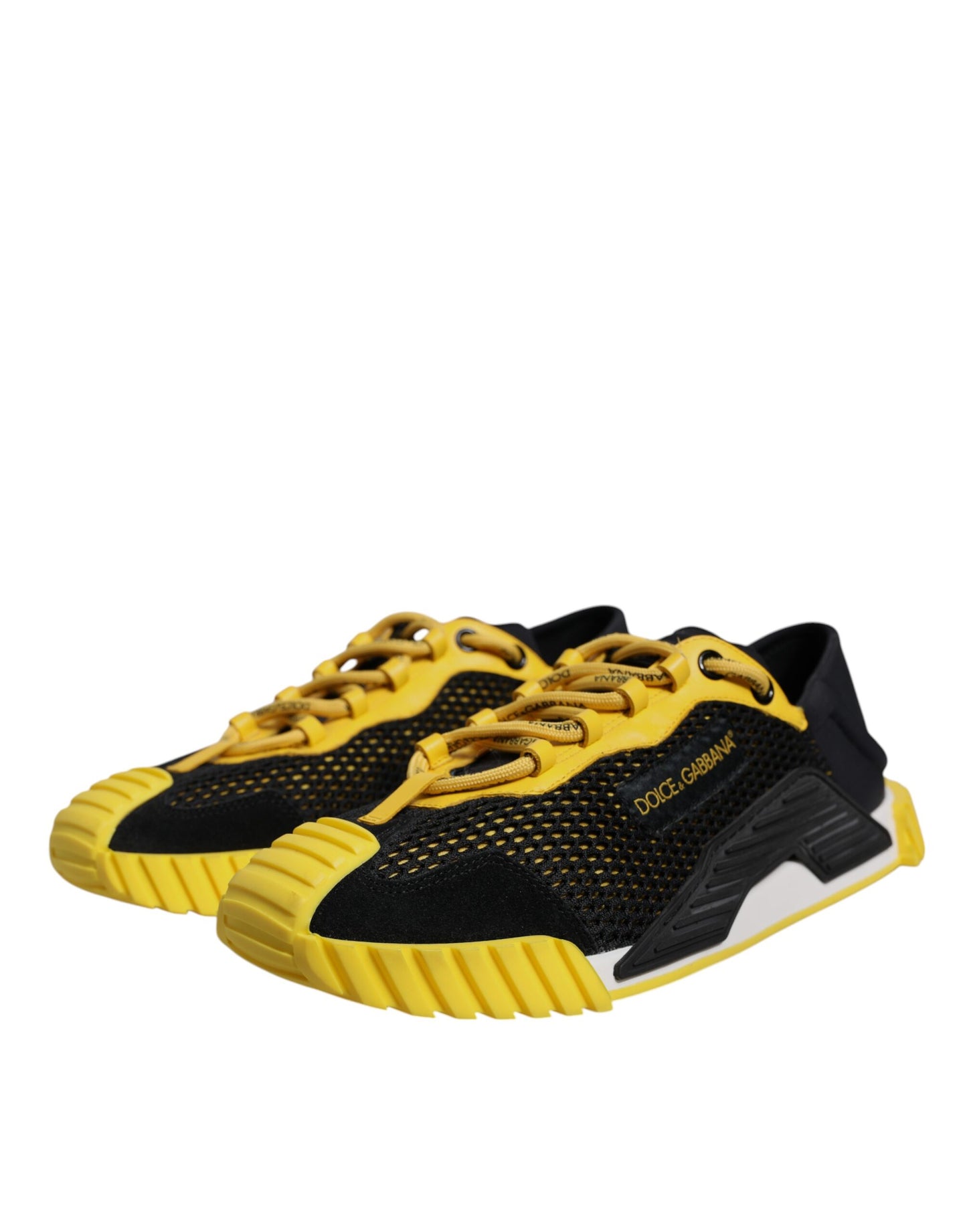 Dolce & Gabbana Black and Yellow Low-Top NS1 Sneakers