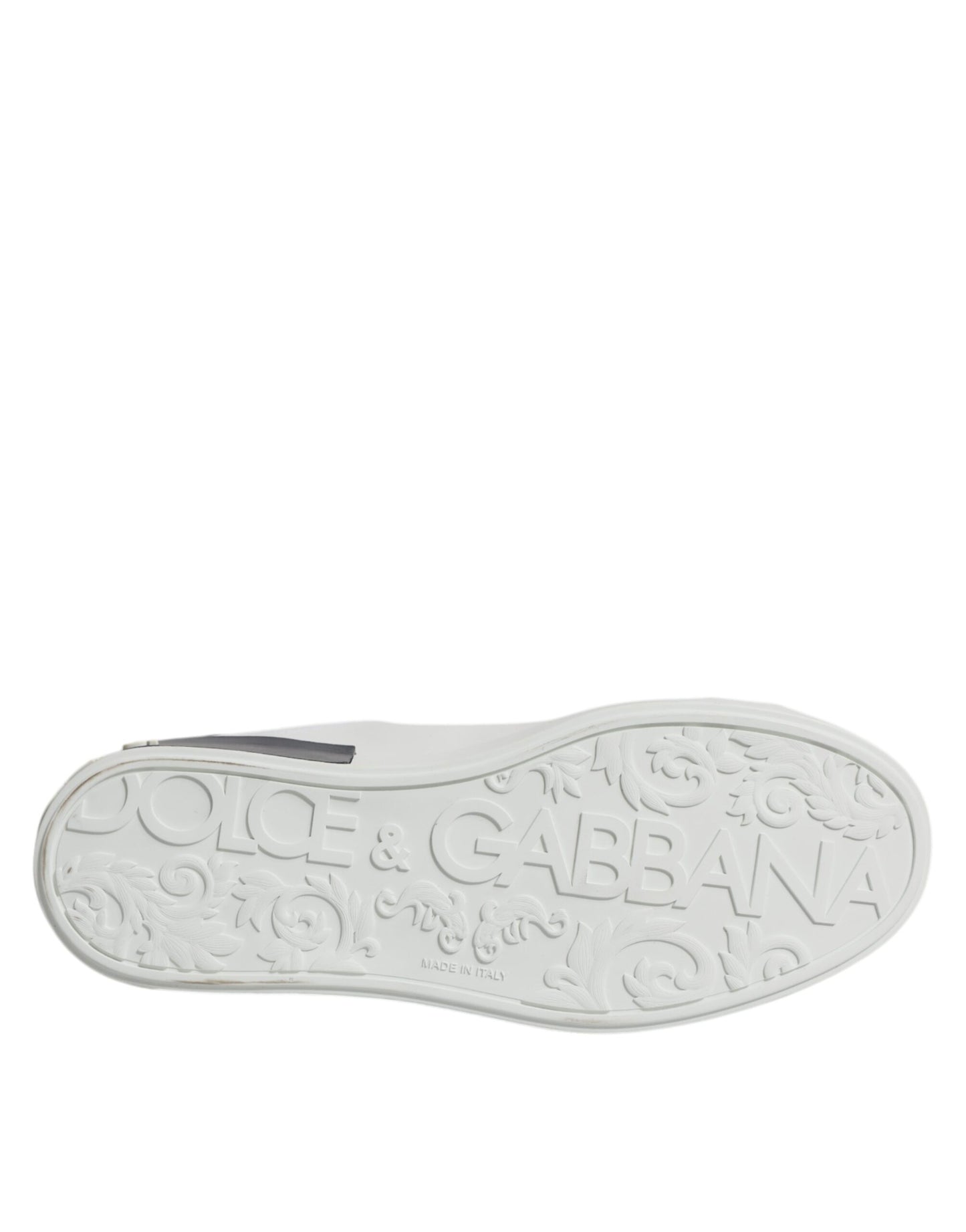 Dolce & Gabbana White and Black Leather Portofino Sneakers