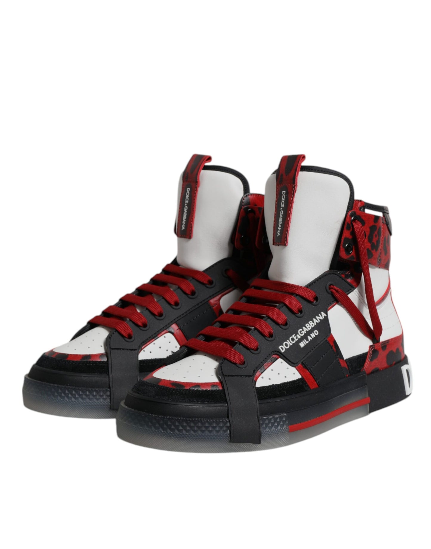 Dolce & Gabbana Multicolor Leather High-Top Sneakers