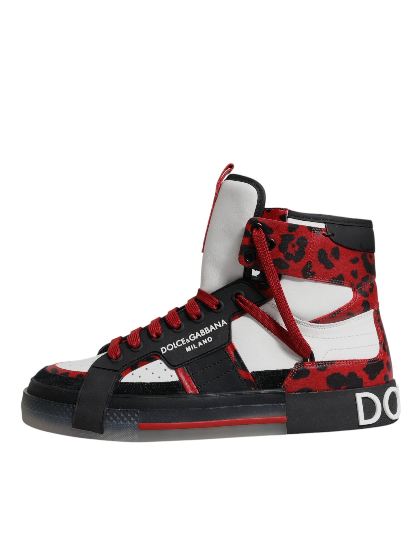 Dolce & Gabbana Multicolor Leather High-Top Sneakers