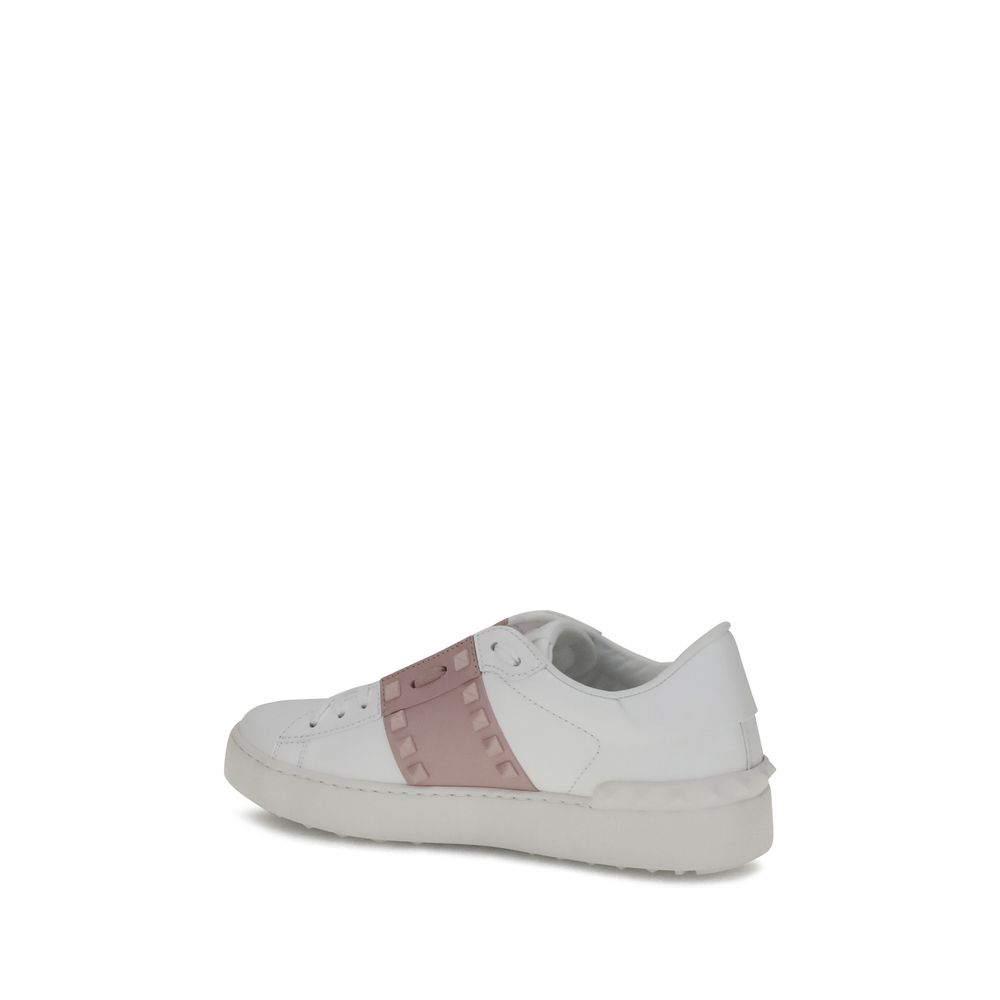 Rockstud Untitled Sneakers - Premium Calfskin Low-Top with Platinum Studs