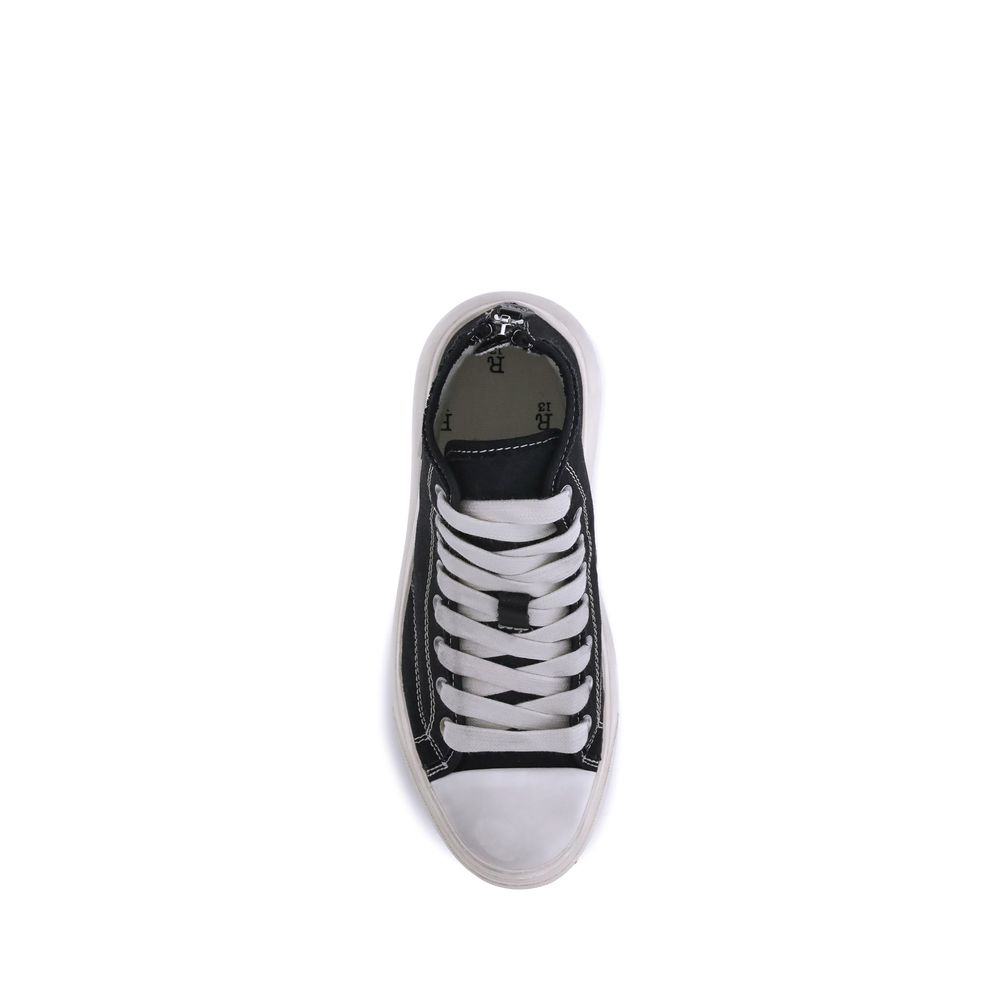 High-Top Platform Sneakers with Worn-Effect Sole