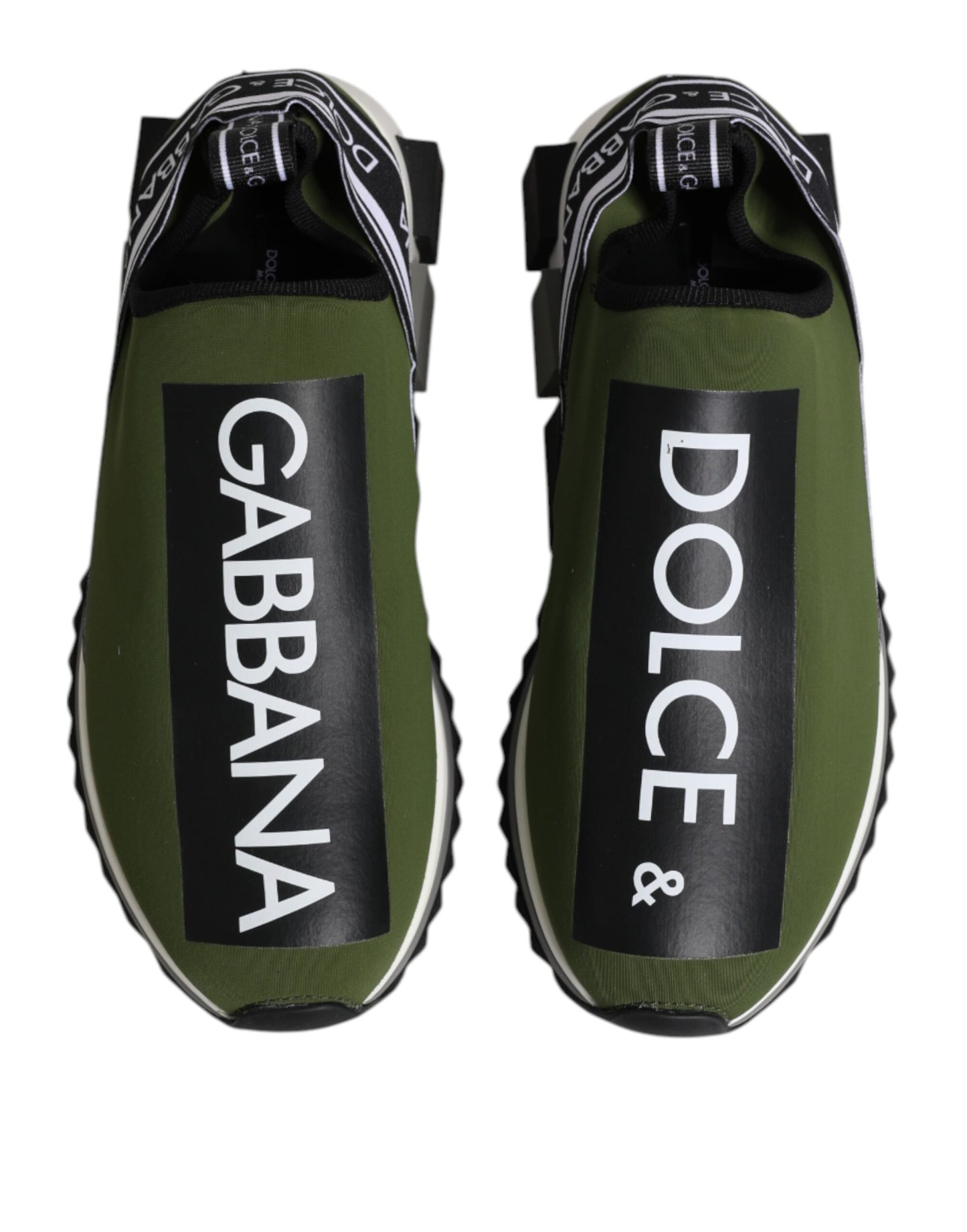 Dolce & Gabbana Green and Black Sorrento Slip-On Sneakers