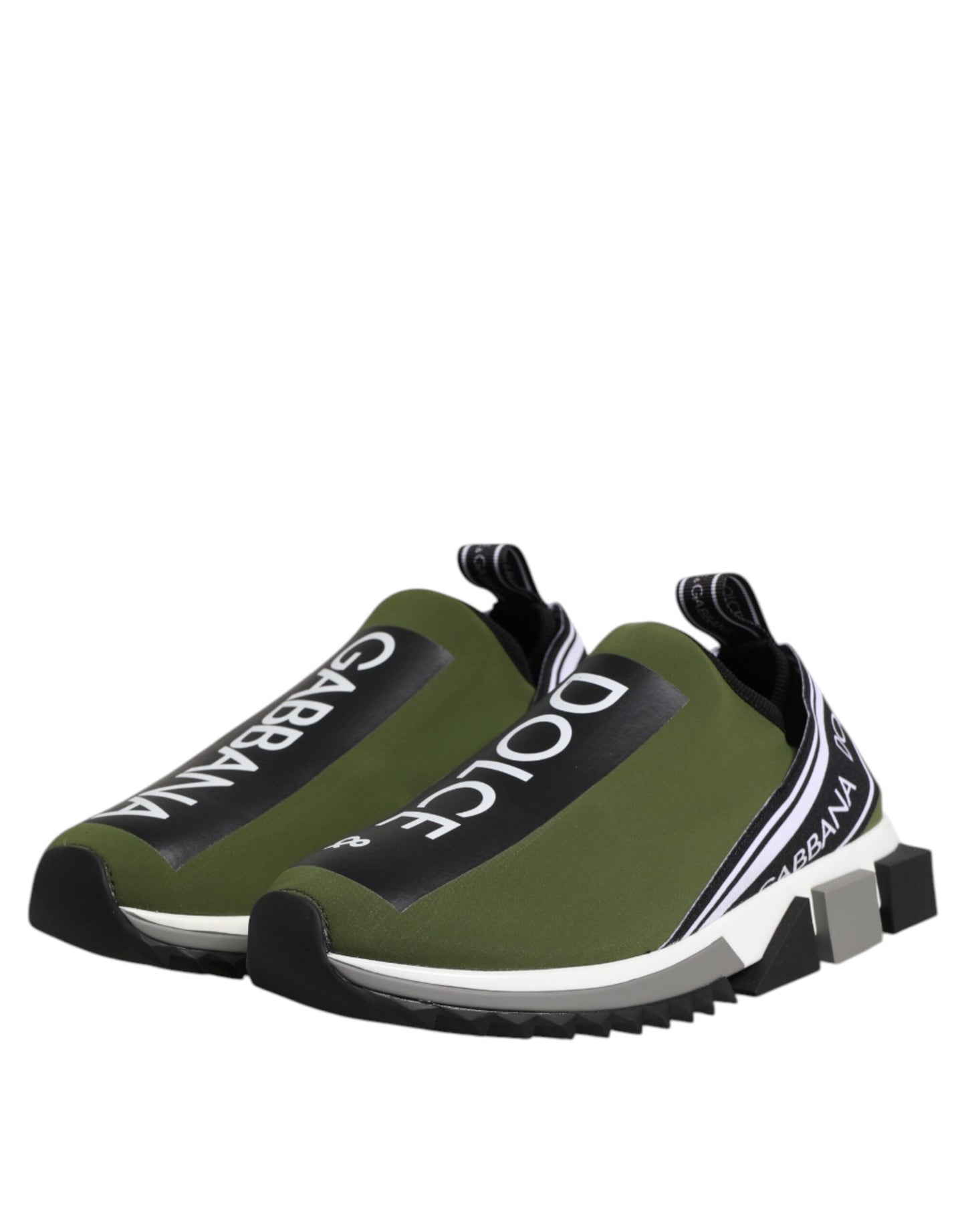 Dolce & Gabbana Green and Black Sorrento Slip-On Sneakers