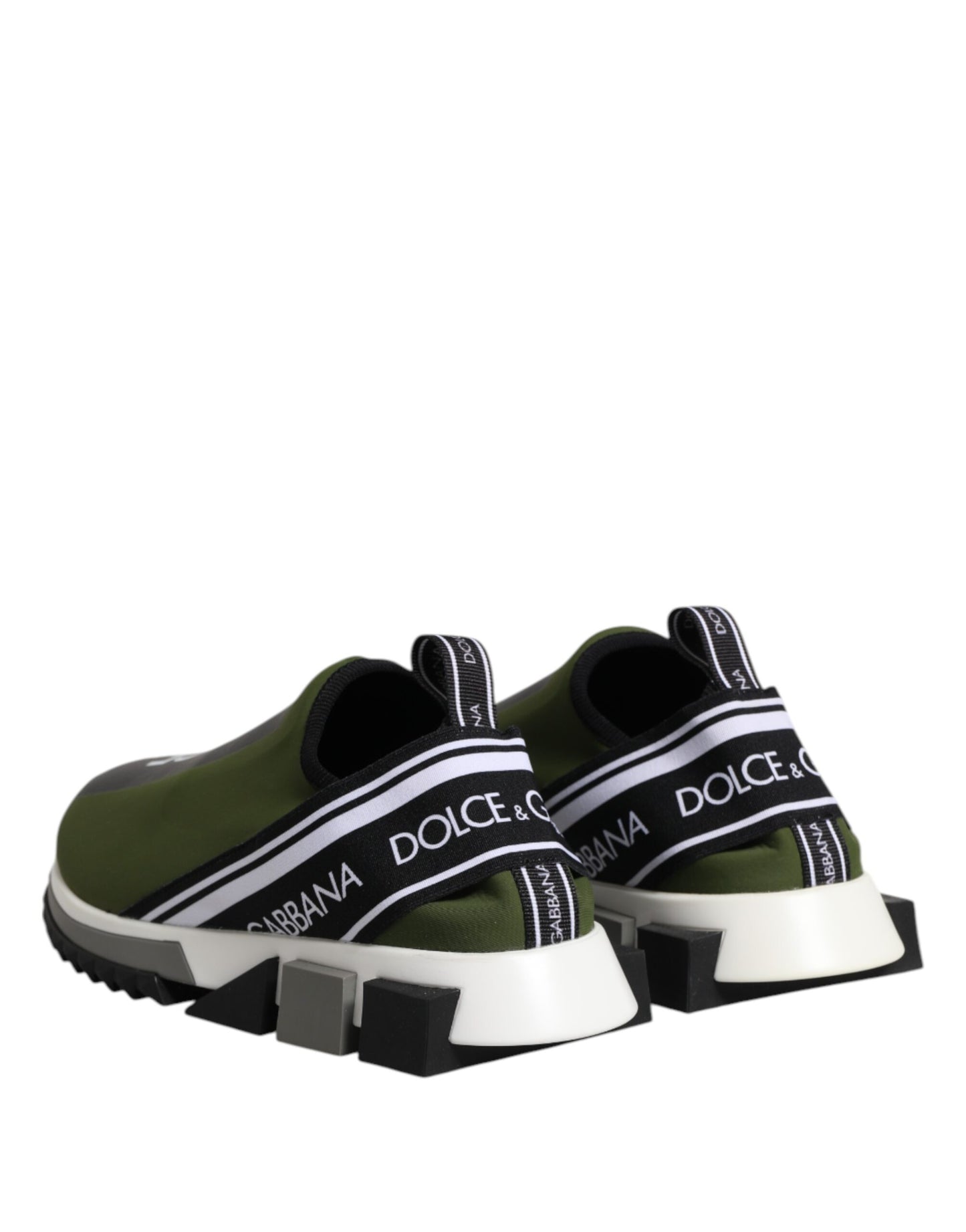 Dolce & Gabbana Green and Black Sorrento Slip-On Sneakers