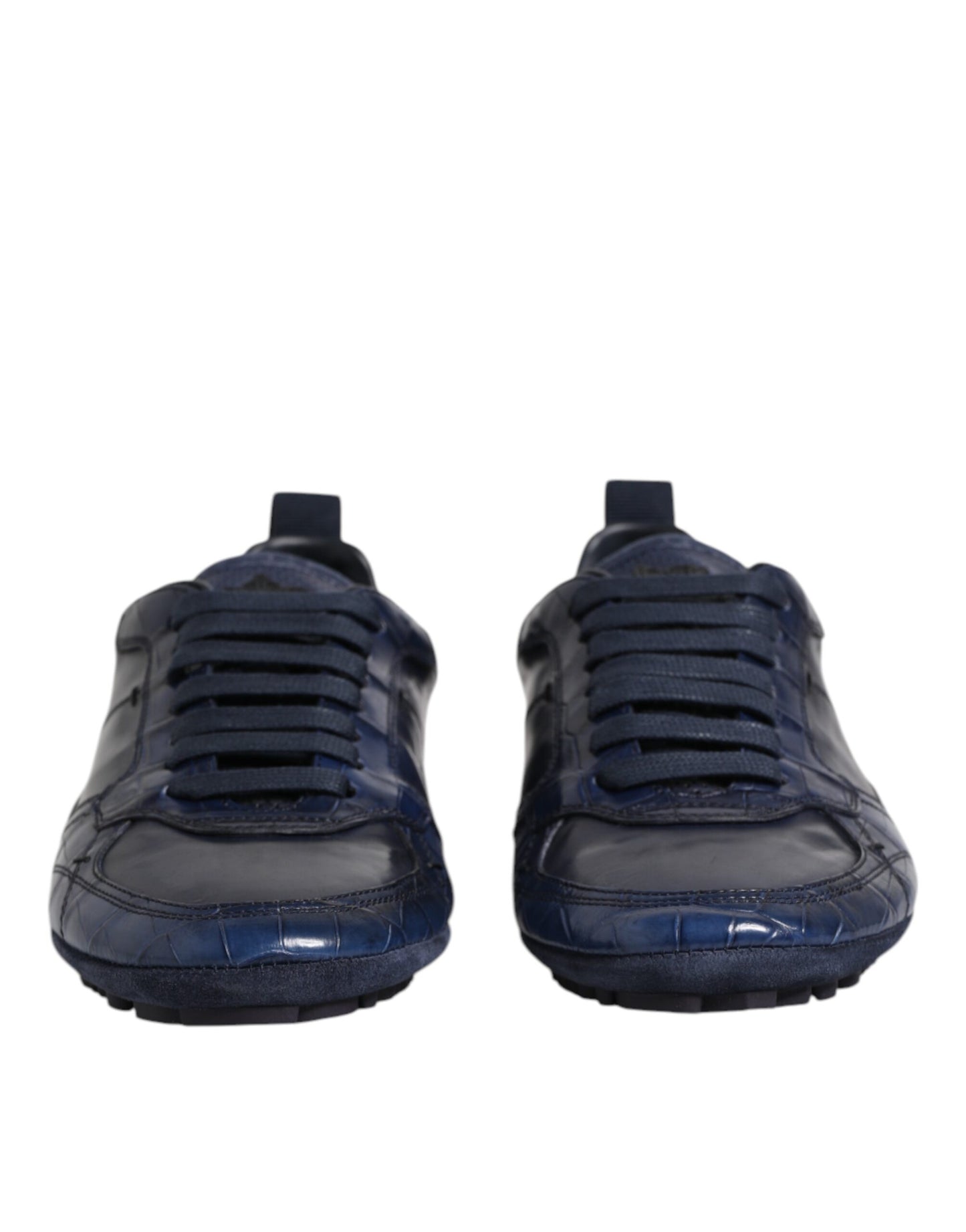 Dolce & Gabbana Dark Blue Leather Low-Top Men's Sneakers