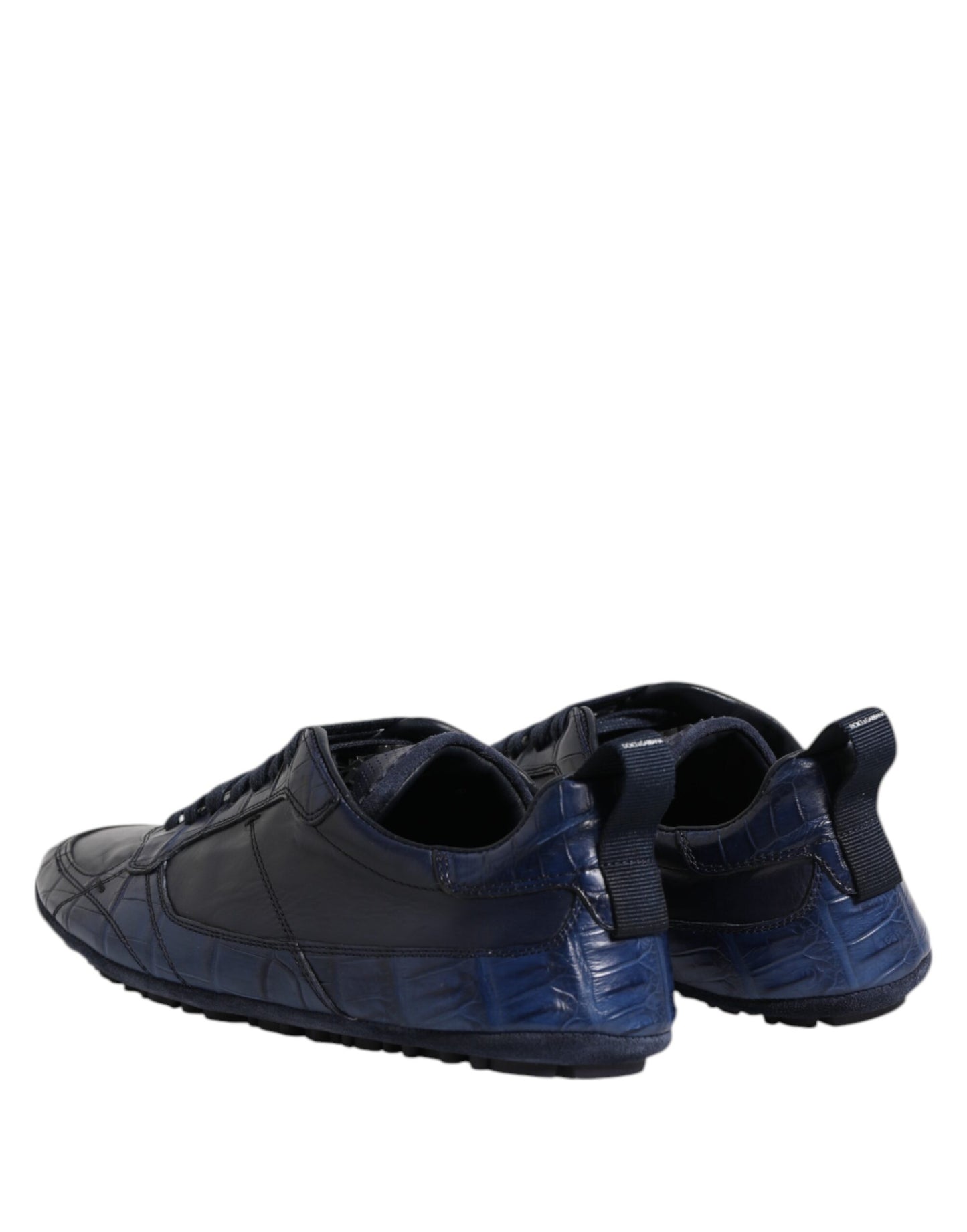 Dolce & Gabbana Dark Blue Leather Low-Top Men's Sneakers