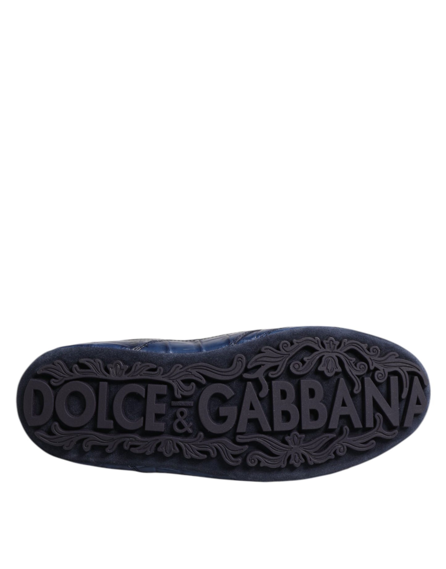 Dolce & Gabbana Dark Blue Leather Low-Top Men's Sneakers