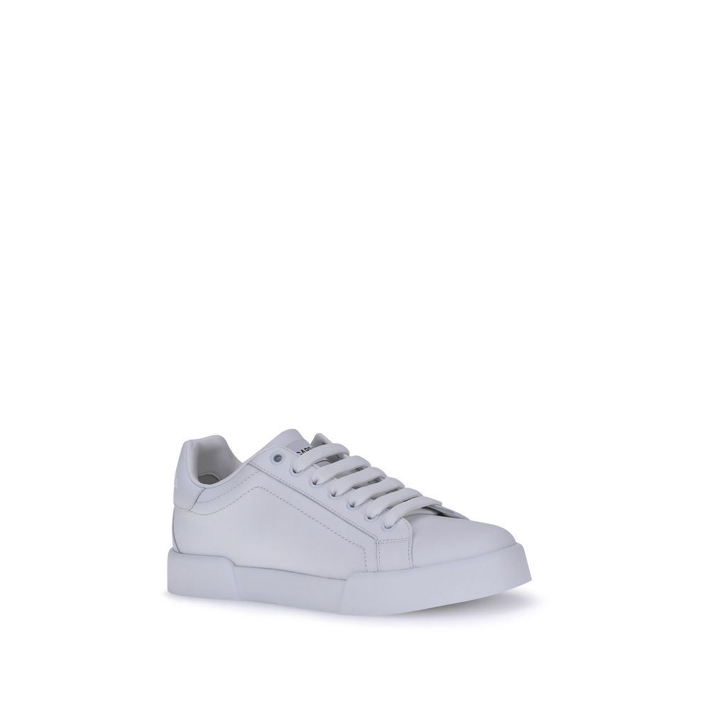 Portofino Leather Sneakers - White Low-Top Designer Shoes with Signature Branding