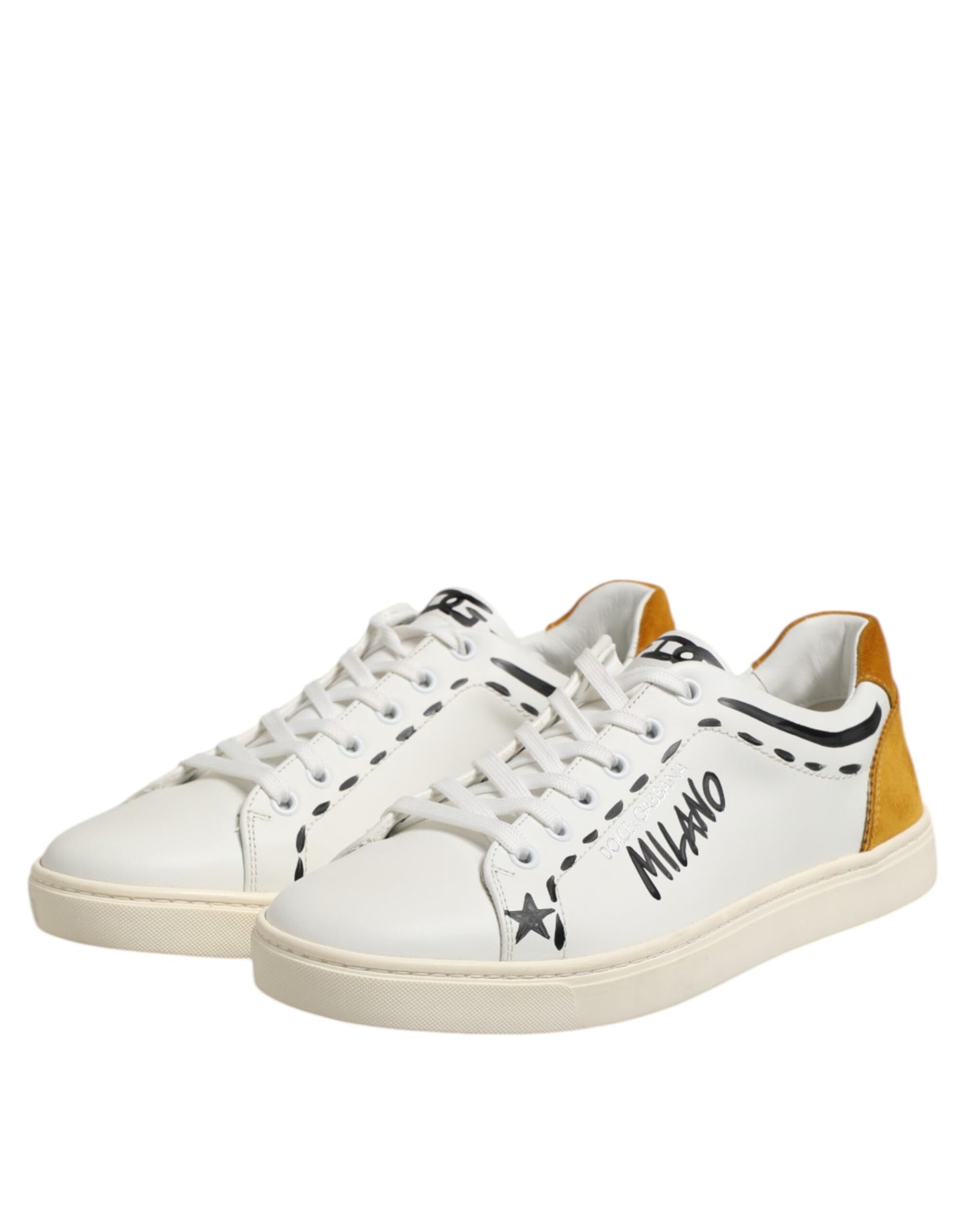 Dolce & Gabbana White Leather Milano Low-Top Sneakers