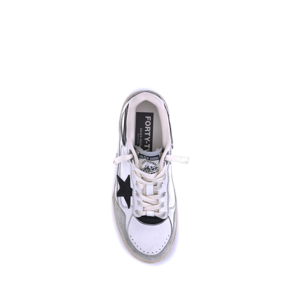 Italian Leather Basketball-Inspired Sneakers - Chunky Low-Top Design