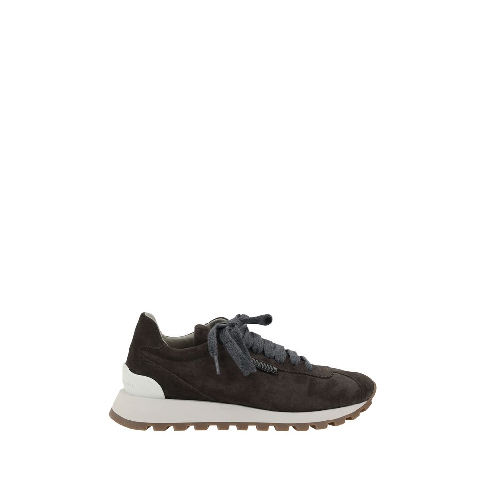 Leather Sneakers with Iconic Embellishments