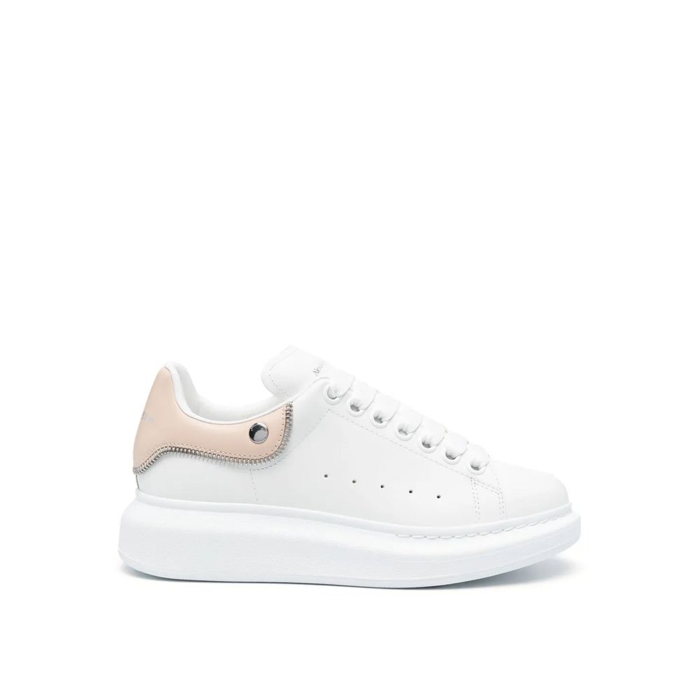 Oversized Leather Sneakers with Perforated Detail